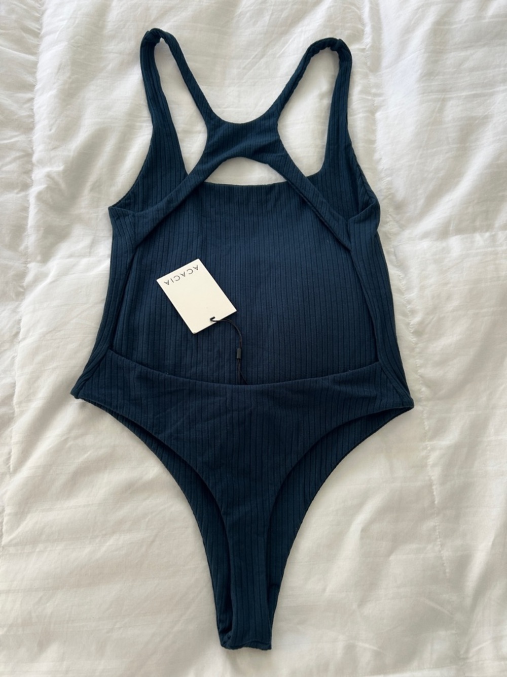 Acacia Ribbed Minnie Bodysuit color is Horizontal size M